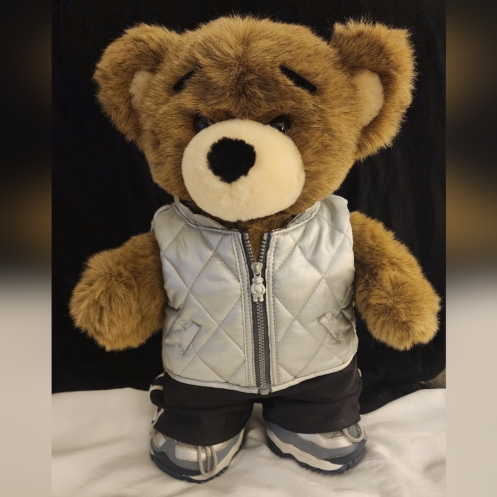Build-A-Bear Workshop 2001 Teddy Puffer Vest Track Pants Skecher Shoes 18" Tall
